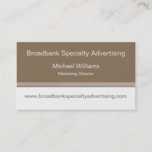 Sleek Colour Block Business Card, Mocha Business Card