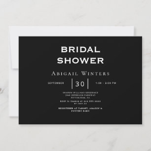 Sleek & Contemporary B/W Bridal Shower Invitation