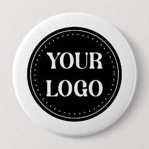 Sleek, contemporary, polished,& customisable 10 cm round badge
