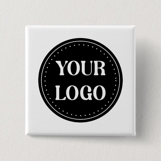 Sleek, contemporary, polished,& customisable 15 cm square badge (Front)