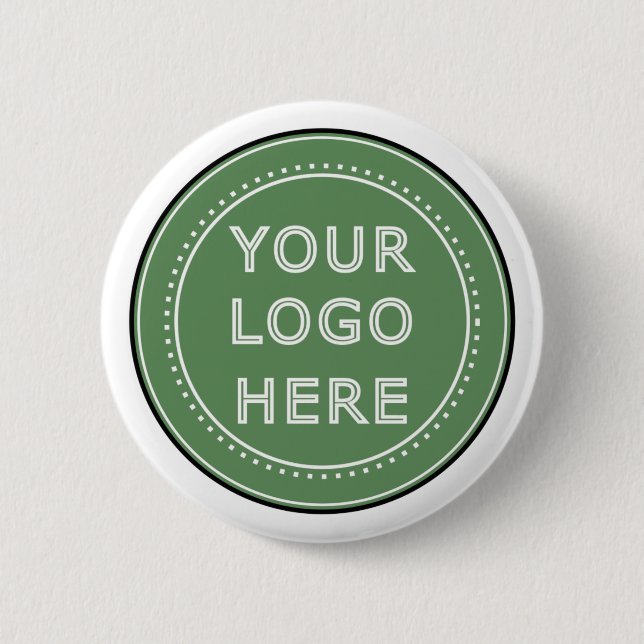 Sleek, contemporary, polished, & customisable.  6 cm round badge (Front)