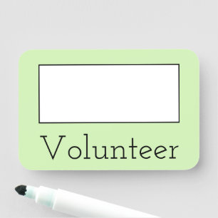 Sleek, Contemporary "Volunteer" Name Tag