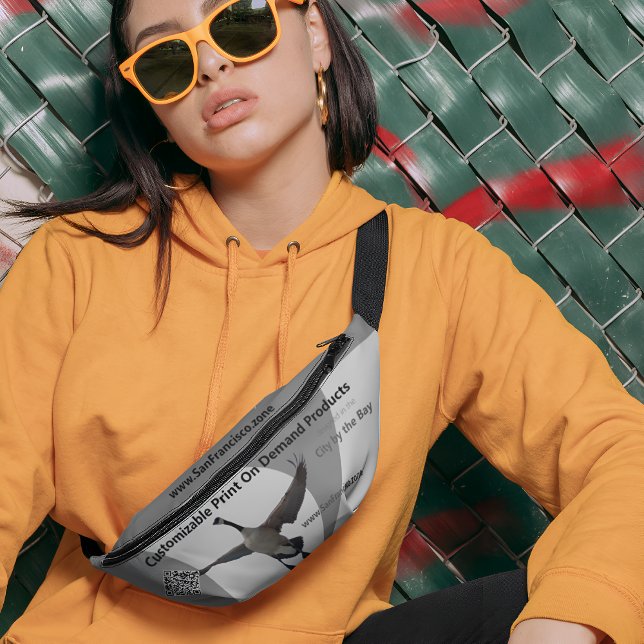 Sleek Customisable Logo/Domain/QR Code Grey/Silver Bum Bags (Creator Uploaded)