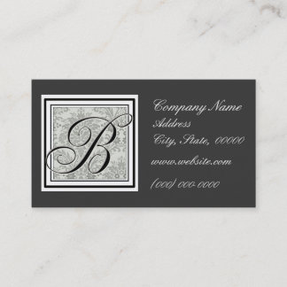 Sleek damask design monogram business cards
