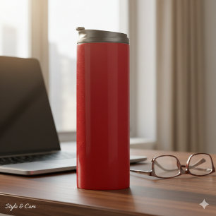 Sleek Deep Red Thermal Tumbler for Hot Drinks
