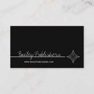 Sleek Diamond Business Card, Black and White Card