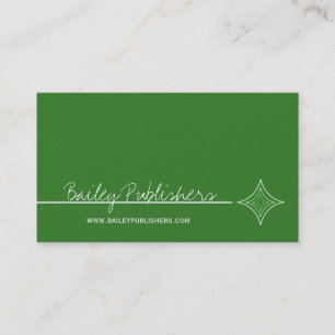 Sleek Diamond Business Card, Kelly Green Card