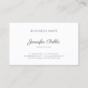 Sleek Elegant Design Modern Professional Plain Business Card