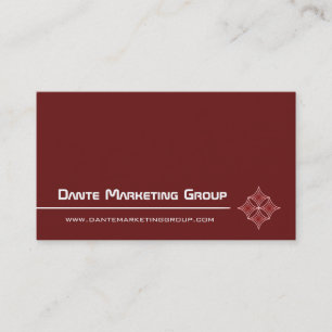 Sleek Embellished Diamond Business Card, Maroon Card