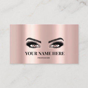Sleek Faux foil eyelash extensions Rosegold Appointment Card