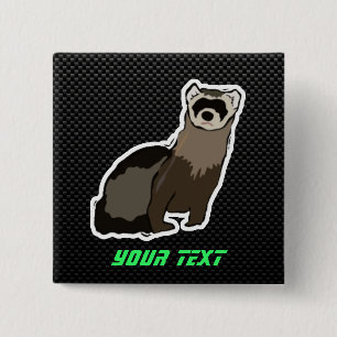 Sleek Ferret 15 Cm Square Badge