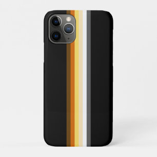 Sleek Gay Bear Pride Flag Ribbon on Black iPhone 11 Pro Case
