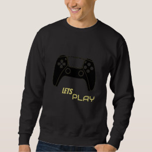 Sleek Gold & Black "Lets Play" Video Game Shirt