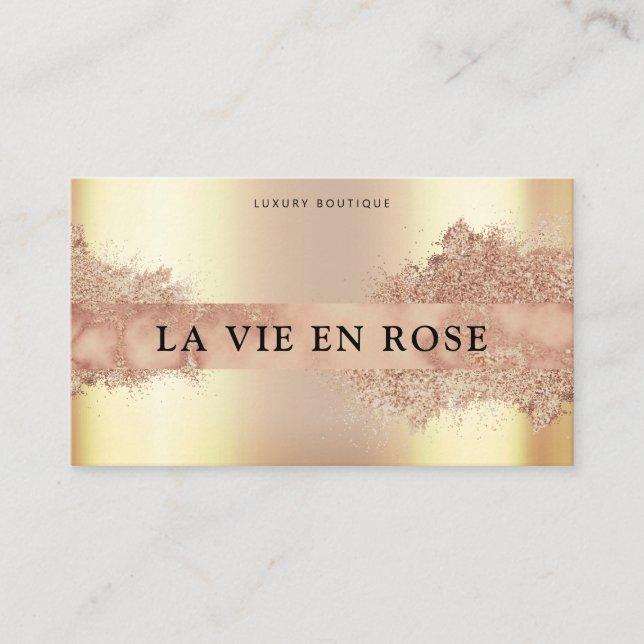 Sleek Gold Bronze Mobile Spray Tan Business Card (Front)