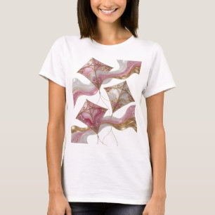 Sleek Gold KITE FLYING IN THE SKY 3D Text Art T-Shirt