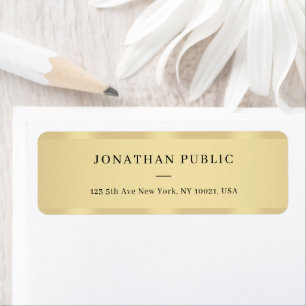 Sleek Gold Simple Template Luxury Return Address