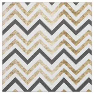 Sleek golden glitter black chevron pattern fabric