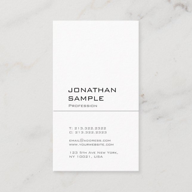 Sleek Graphic Design Elegant Professional Plain Business Card (Front)