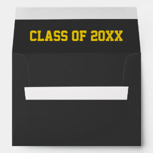 Sleek Graphite & Gold Typography Graduation Envelope