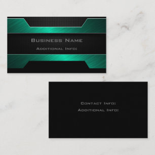 Sleek Green Metal Business Card