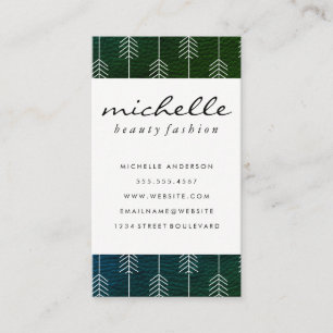 Sleek Green Trim / Arrows Business Card