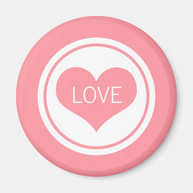 Sleek Heart Magnet, Pink Magnet (Front)