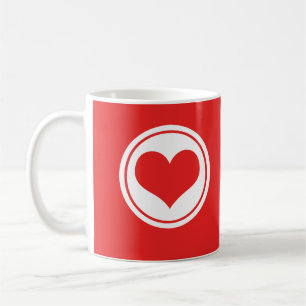 Sleek Heart Mug, Red Coffee Mug