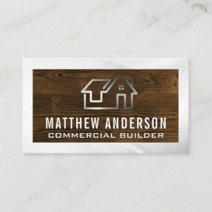 Sleek Home Logo   Wooden Boards Business Card