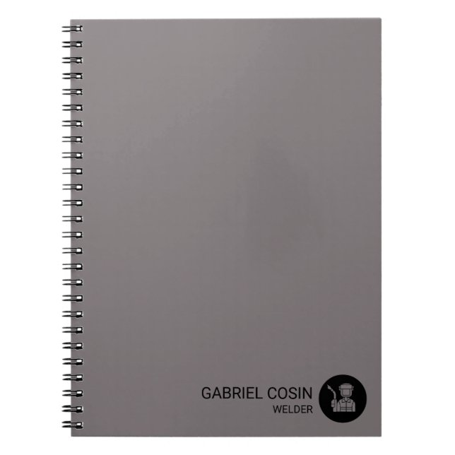 Sleek Industrial Rig Welder Logbook Notebook (Front)