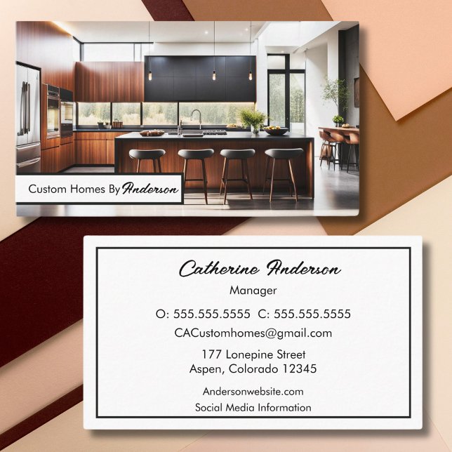 Sleek Kitchen Custom Homes Construction Remodel Business Card (Creator Uploaded)