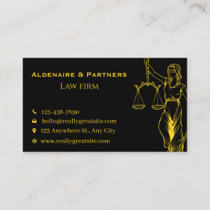 Sleek Law & Justice Business Card   Attorney