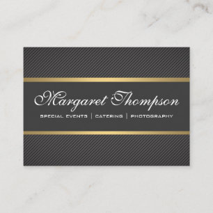 Sleek Luxe Pattern Gold Trim Business Card