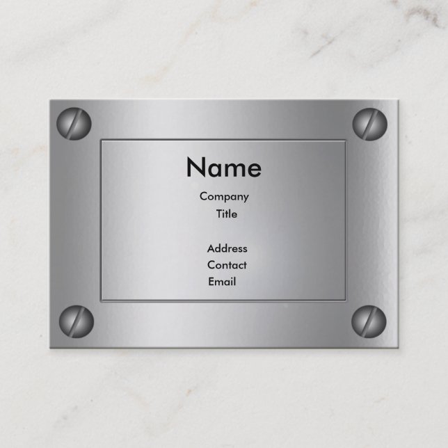 Sleek Metal Groovy - Business Card (Front)