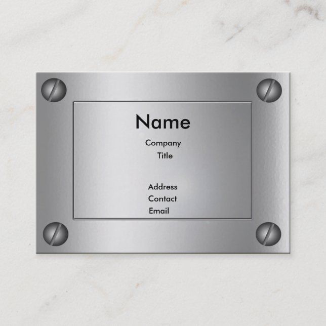 Sleek Metal Groovy - Business Card (Front)