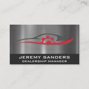 Sleek Metallic Auto Logo   Car Repair Icon Business Card
