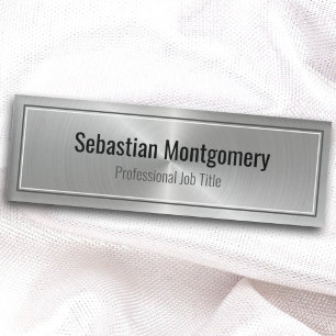 Sleek Metallic Sheen Professional Identification Name Tag