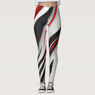 "Sleek Minimalist Communication Logo - Black, Whit Leggings