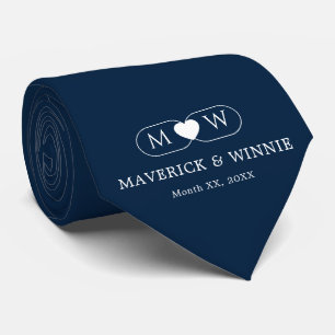 Sleek Minimalist Modern Wedding Deep Navy Tie