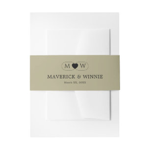 Sleek Minimalist Modern Wedding Sage Green Invitation Belly Band
