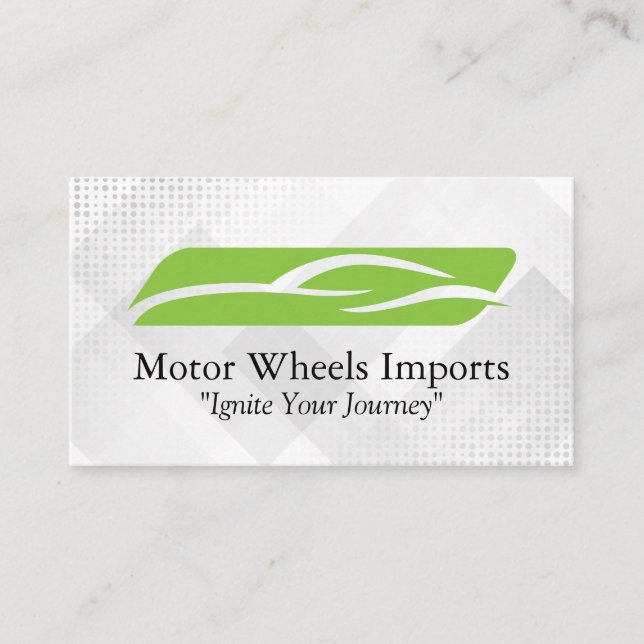 Sleek Modern Autos Logo | Car Care Business Card (Front)