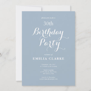 Sleek Modern Birthday Party Invitations for Adults
