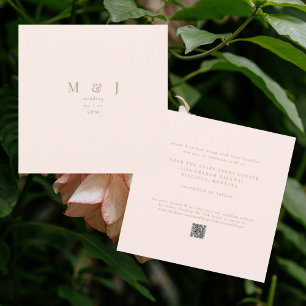 Sleek Modern Blush Square Wedding  Invitation