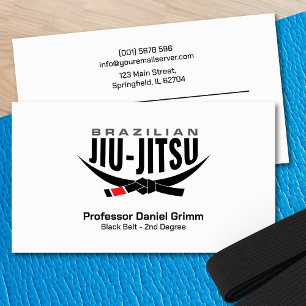 Sleek modern Brazilian Jiu-Jitsu Professor  Business Card