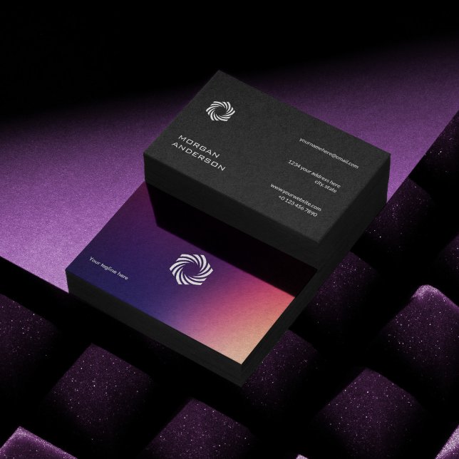 Sleek modern  gradient ombre professional business card (Creator Uploaded)