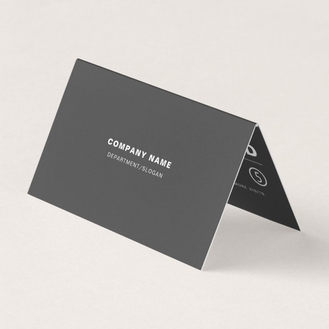 Sleek Modern - Gray & White - Double Loyalty Business Card (Front)