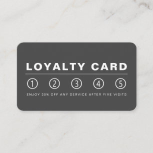 Sleek Modern - Gray & White - Loyalty Card