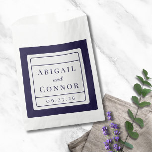 Sleek Modern Lines Navy & Grey Favour Bags
