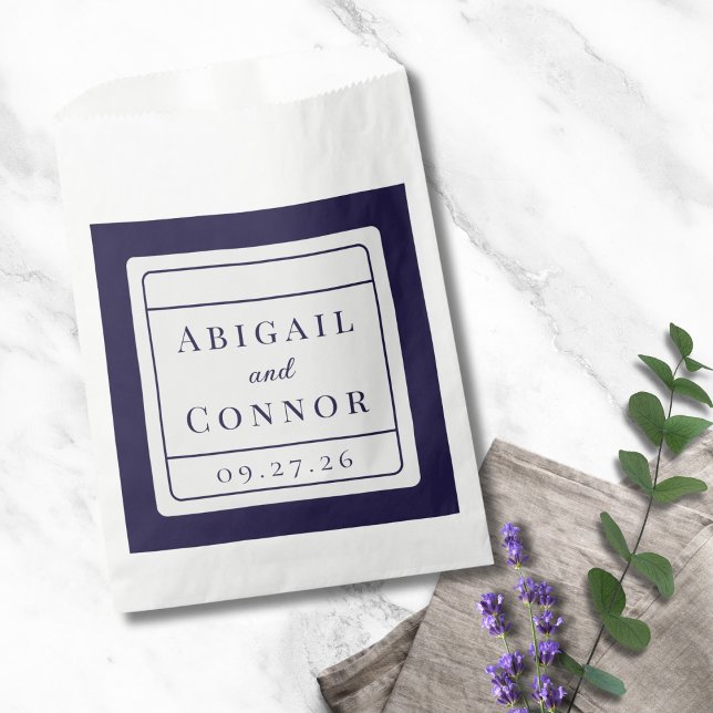 Sleek Modern Lines Navy & Grey Favour Bags (Creator Uploaded)