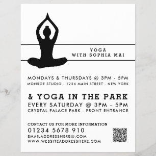 Sleek Modern Yoga Class Advertising Flyer