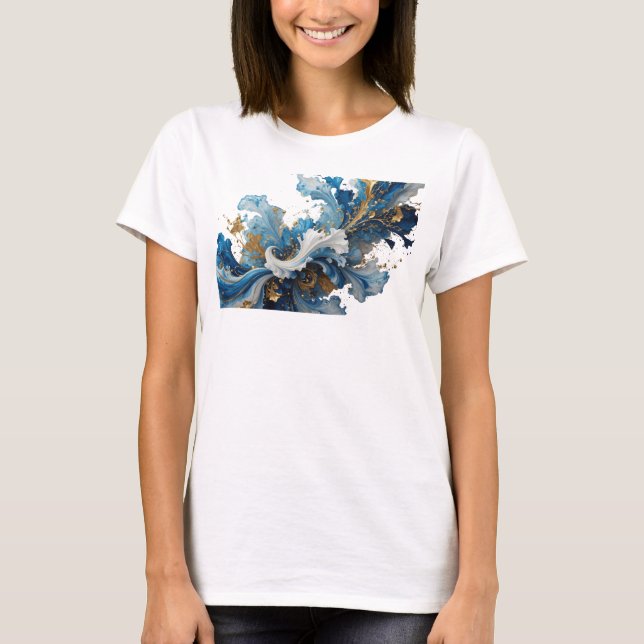 Sleek Navy ABSTRACT ART Custom Tee (Front)